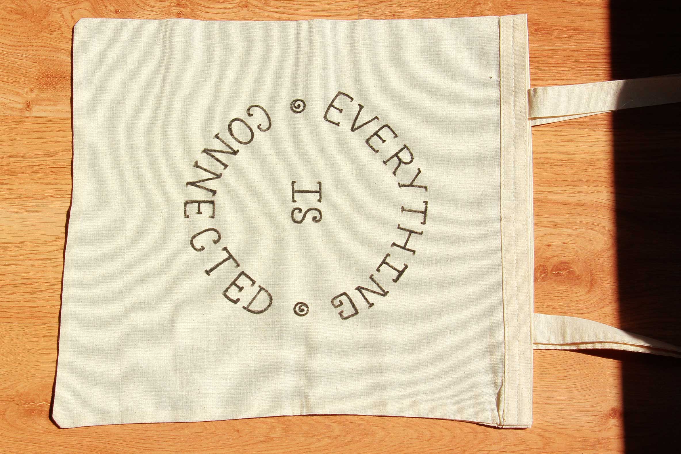 Everything is Connected | Hand Painted Linen Tote Bag | 100% Cotton - Crystel Samia Universe