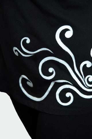 Black T-Shirt  – White Neon Line Art (One of a Kind) - Crystel Samia Universe