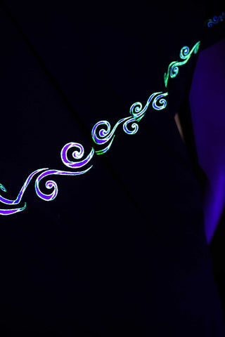 Black T-Shirt  – White Neon Line Art (One of a Kind) - Crystel Samia Universe