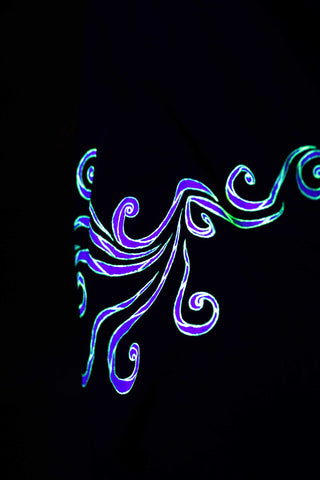 Black T-Shirt  – White Neon Line Art (One of a Kind) - Crystel Samia Universe