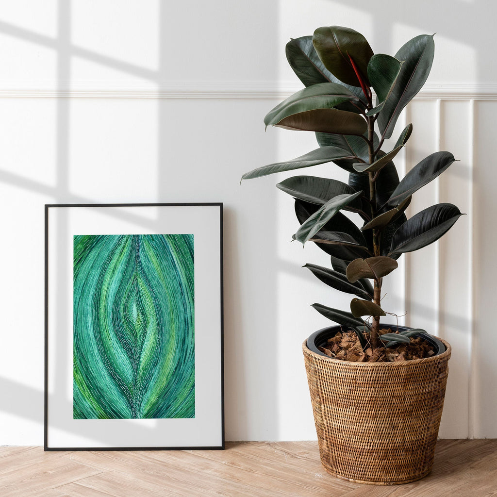 A Leaf Alive: Limited Prints from Original Hand - Painted watercolor on Paper | Canvas Paper Print - Crystel Samia Universe - Art Print - 