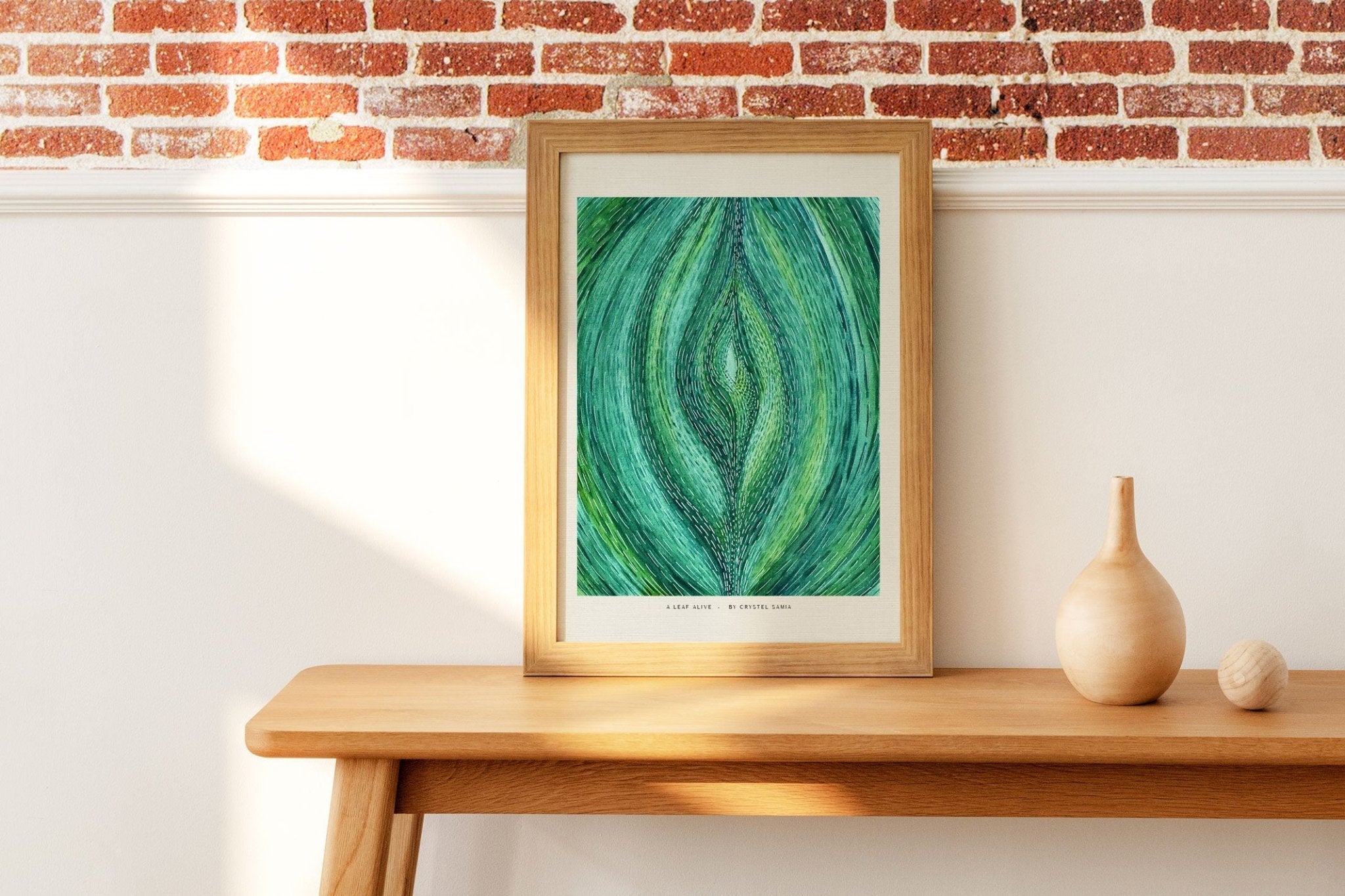 A Leaf Alive: Limited Prints from Original Hand - Painted watercolor on Paper | Canvas Paper Print - Crystel Samia Universe - Art Print - 