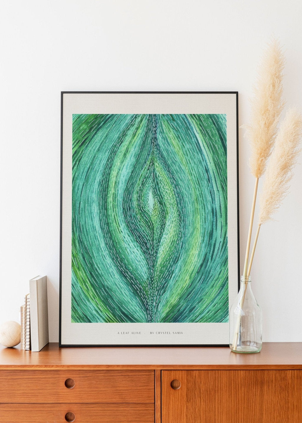 A Leaf Alive: Limited Prints from Original Hand - Painted watercolor on Paper | Canvas Paper Print - Crystel Samia Universe - Art Print - 