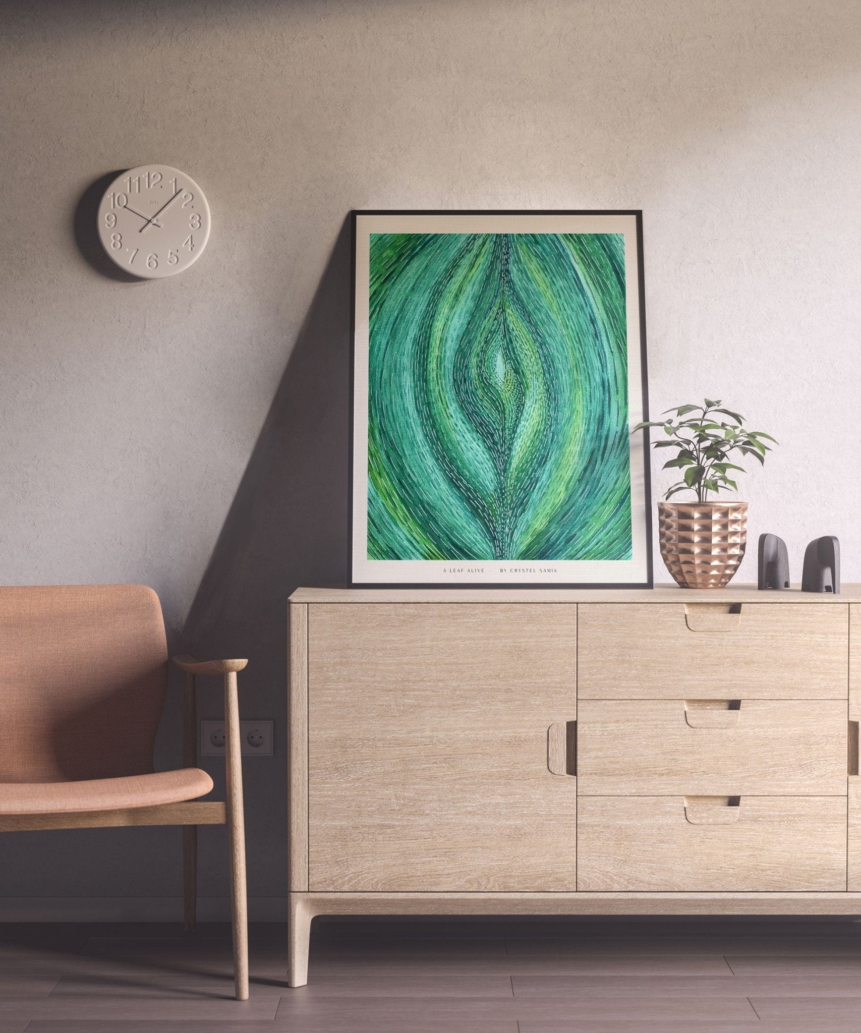 A Leaf Alive: Limited Prints from Original Hand - Painted watercolor on Paper | Canvas Paper Print - Crystel Samia Universe - Art Print - 