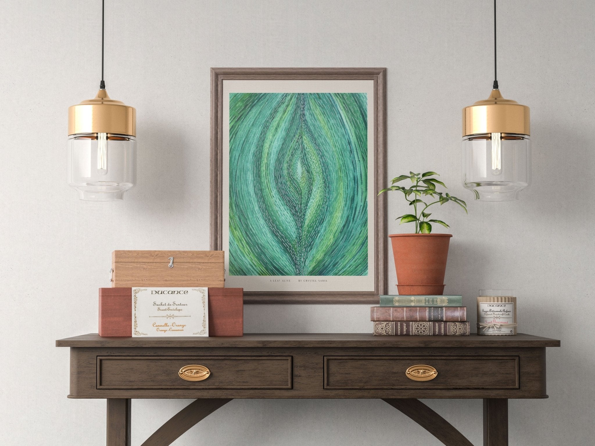 A Leaf Alive: Limited Prints from Original Hand - Painted watercolor on Paper | Canvas Paper Print - Crystel Samia Universe - Art Print - 