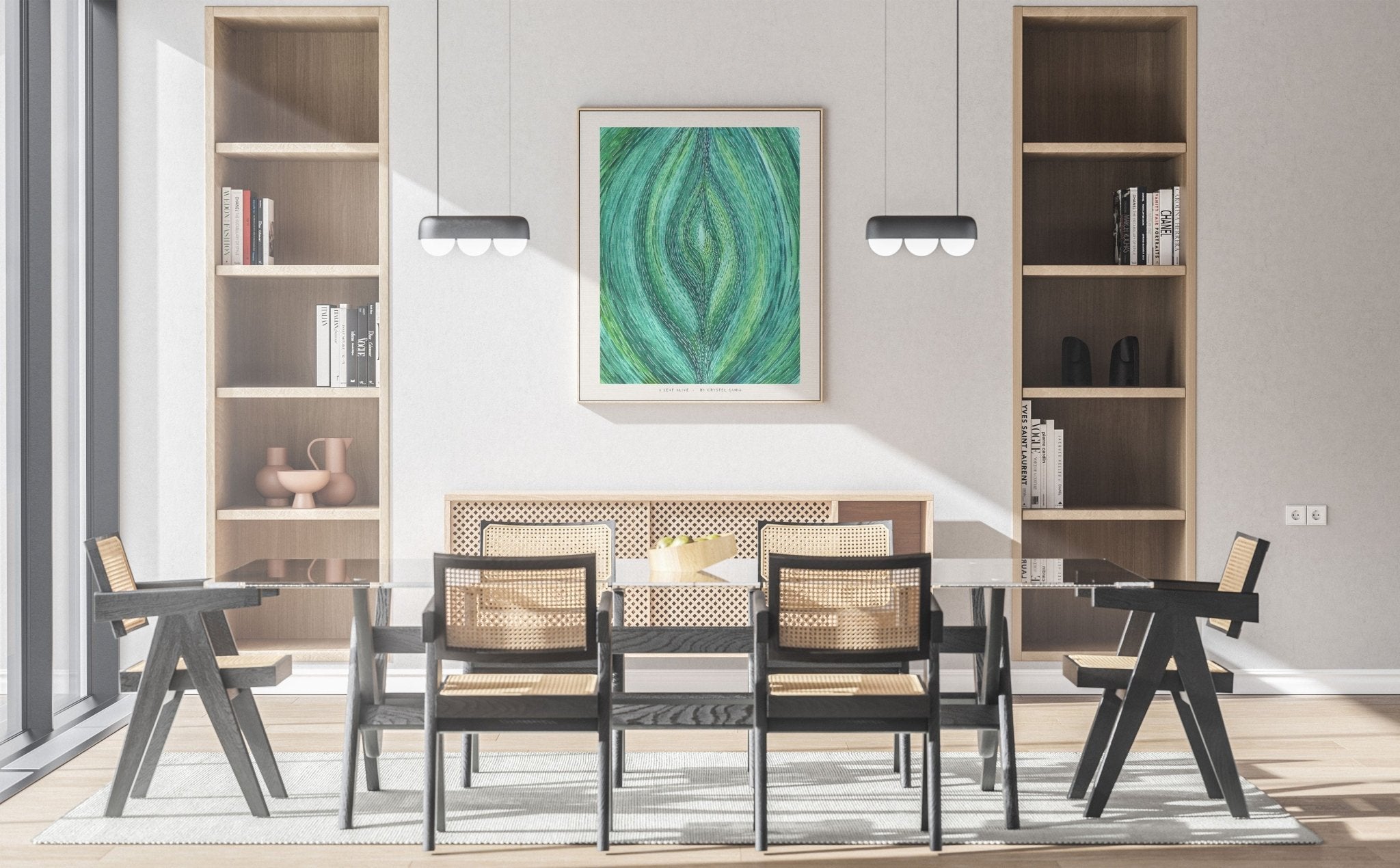 A Leaf Alive: Limited Prints from Original Hand - Painted watercolor on Paper | Canvas Paper Print - Crystel Samia Universe - Art Print - 