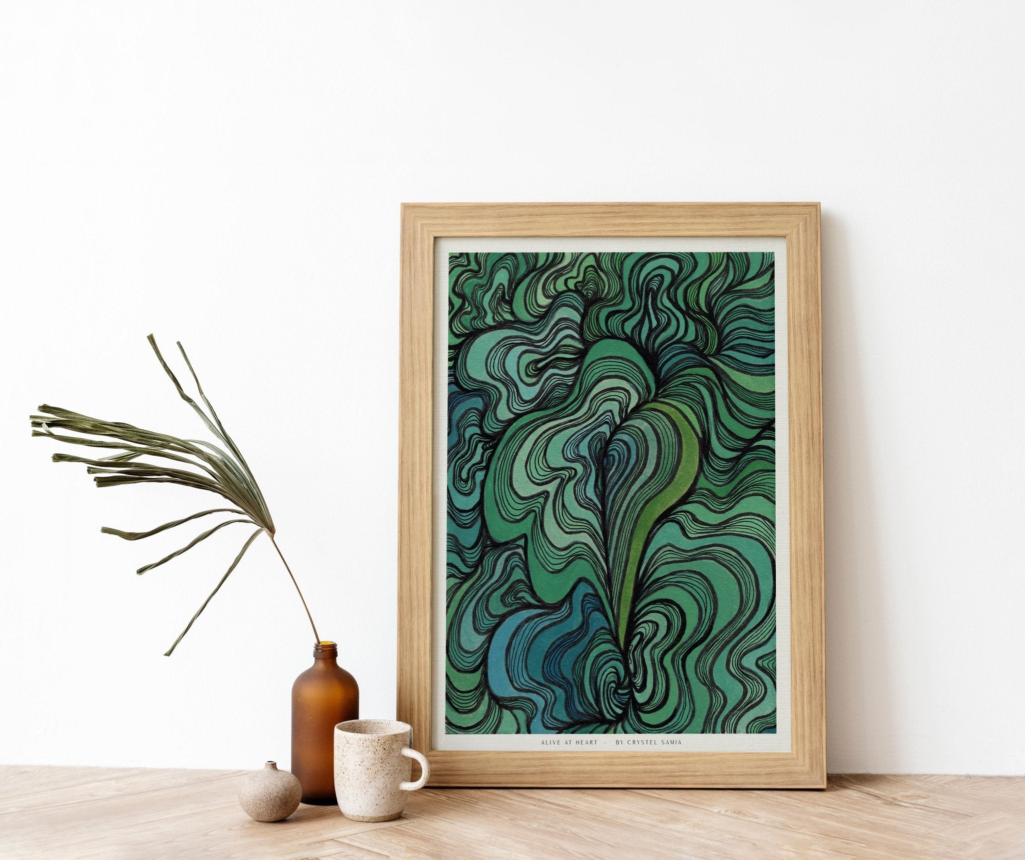 Alive at Heart - Abstract Watercolor and Ink on Paper | Limited Prints from Original Hand - Painted - Crystel Samia Universe - Art Print - 