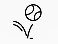 animation icon: bouncing ball - black outline