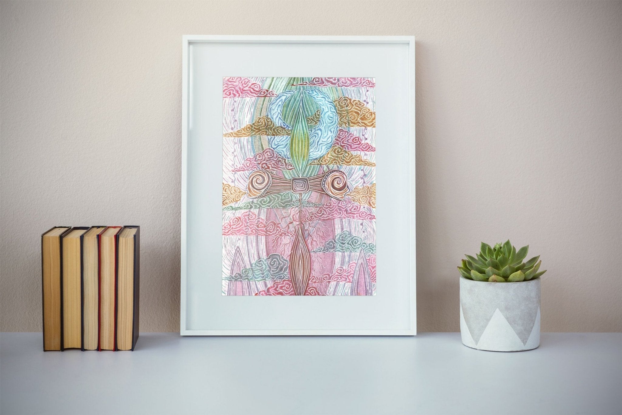 As Above So Below - Limited Print from Original Hand - Painted Watercolor Artwork - Crystel Samia Universe - Art Print - 