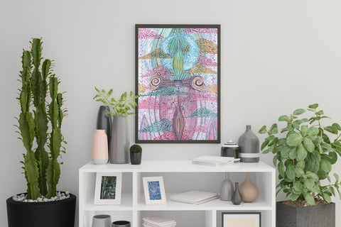 As Above So Below - Limited Print from Original Hand - Painted Watercolor Artwork - Crystel Samia Universe - Art Print - 