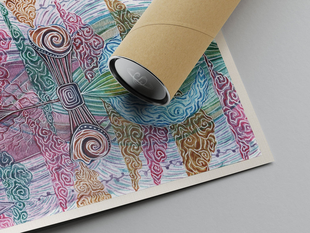 As Above So Below - Limited Print from Original Hand - Painted Watercolor Artwork - Crystel Samia Universe - Art Print - 