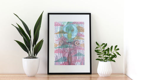 As Above So Below - Limited Print from Original Hand - Painted Watercolor Artwork - Crystel Samia Universe - Art Print - 