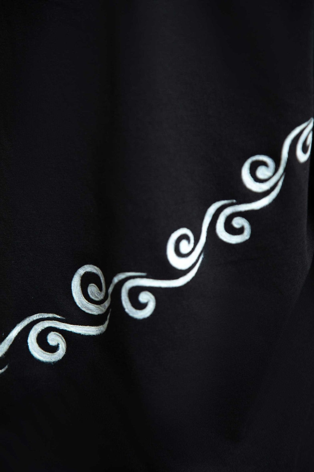 Black T-Shirt – White Neon Line Art (One of a Kind) - Crystel Samia Universe - Apparel - 