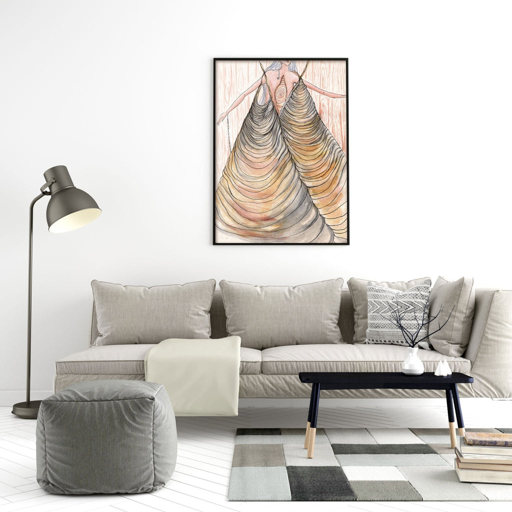 Bless This Immunity - Limited Print from Original Hand - Painted Watercolor and Ink on Recycled Paper - Crystel Samia Universe - Art Print - 