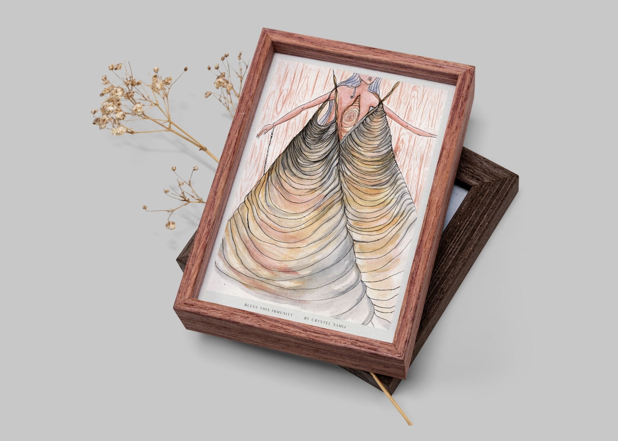 Bless This Immunity - Limited Print from Original Hand - Painted Watercolor and Ink on Recycled Paper - Crystel Samia Universe - Art Print - 