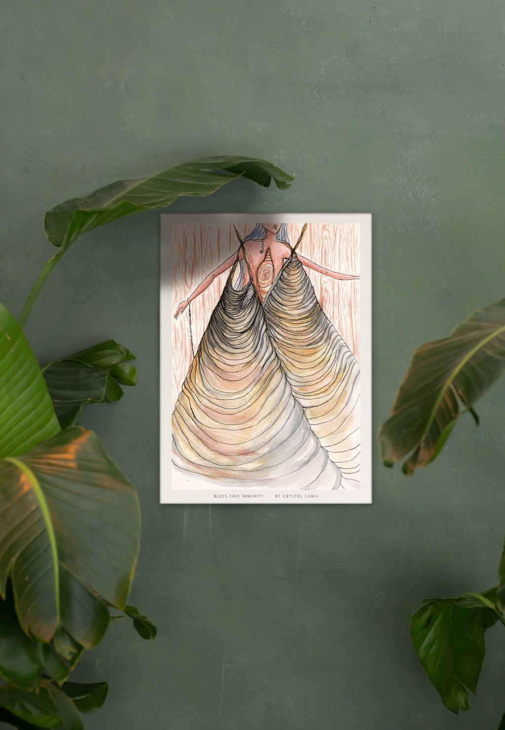 Bless This Immunity - Limited Print from Original Hand - Painted Watercolor and Ink on Recycled Paper - Crystel Samia Universe - Art Print - 