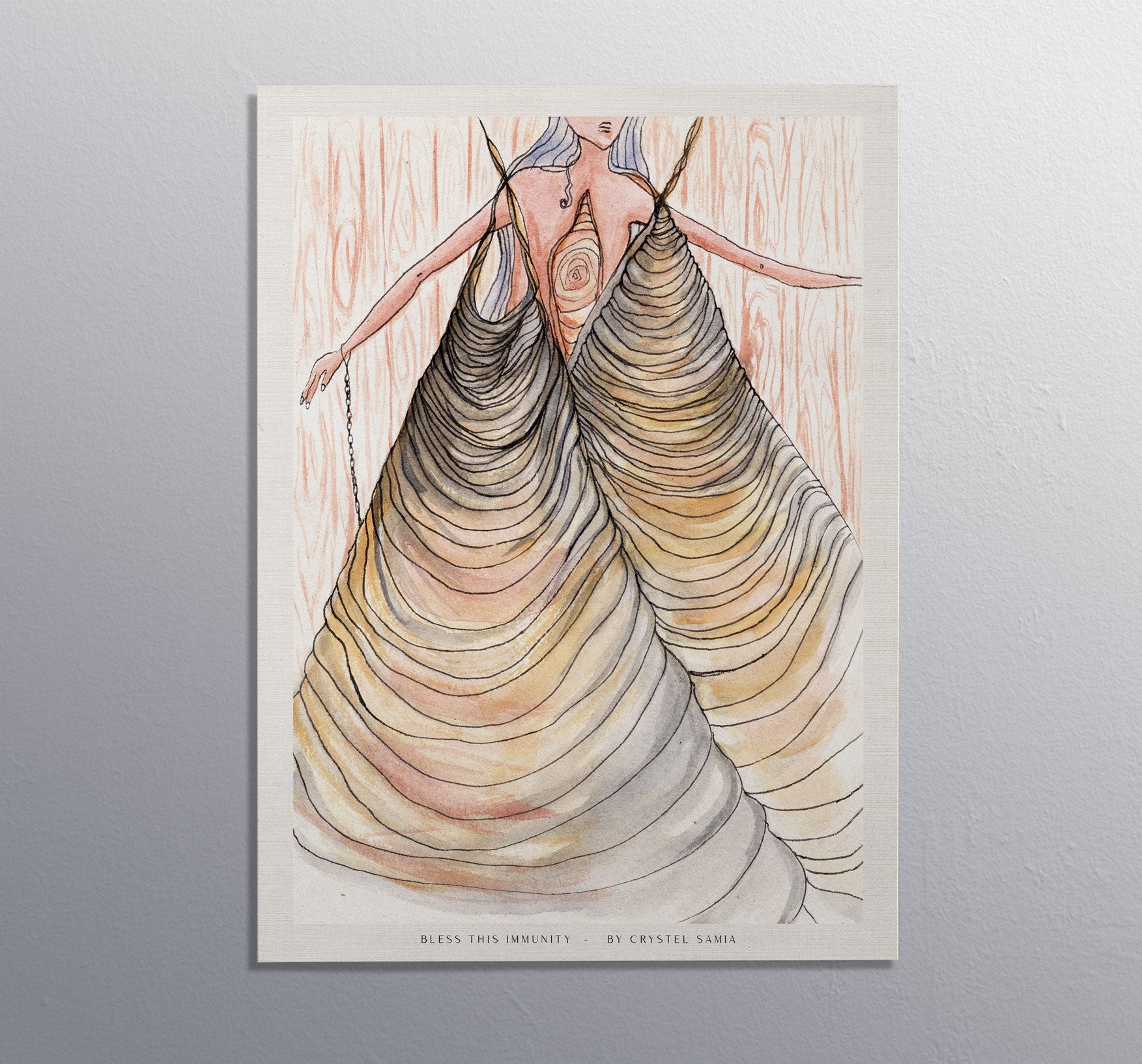 Bless This Immunity - Limited Print from Original Hand - Painted Watercolor and Ink on Recycled Paper - Crystel Samia Universe - Art Print - 