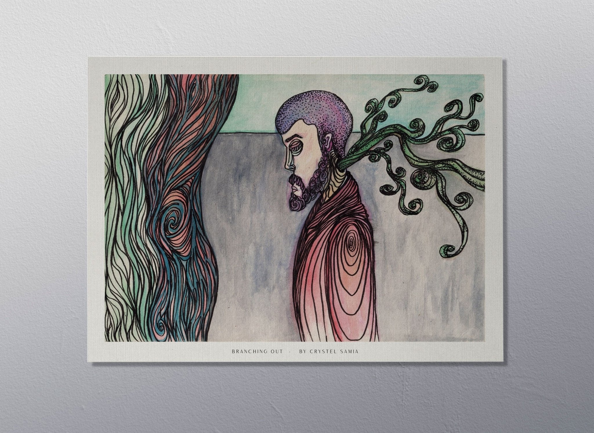 Branching Out - Limited Prints from Original Hand - Painted Watercolor & Ink Artwork - Crystel Samia Universe - Art Print - 