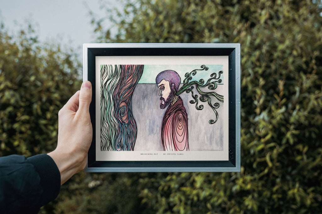 Branching Out - Limited Prints from Original Hand - Painted Watercolor & Ink Artwork - Crystel Samia Universe - Art Print - 