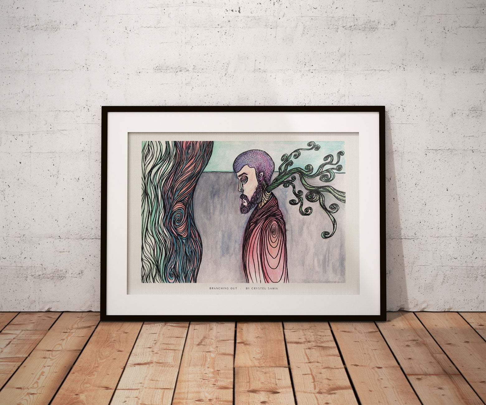 Branching Out - Limited Prints from Original Hand - Painted Watercolor & Ink Artwork - Crystel Samia Universe - Art Print - 
