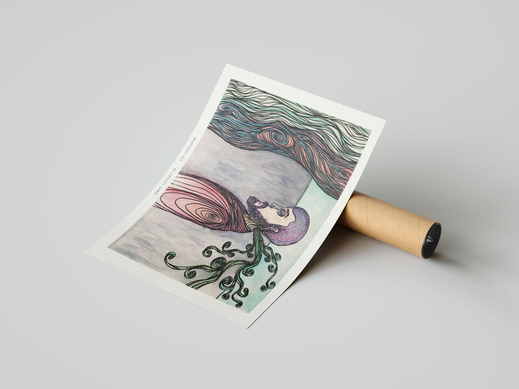 Branching Out - Limited Prints from Original Hand - Painted Watercolor & Ink Artwork - Crystel Samia Universe - Art Print - 