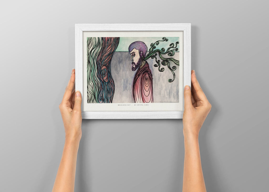 Branching Out - Limited Prints from Original Hand - Painted Watercolor & Ink Artwork - Crystel Samia Universe - Art Print - 