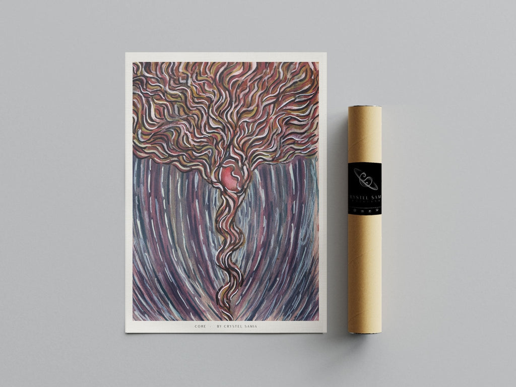 CORE - Watercolor and Ink on Paper | Limited Prints from Original Hand - Painted Artwork - Crystel Samia Universe - Art Print - 