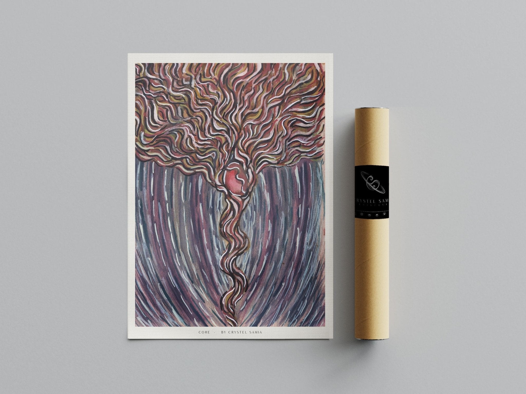 CORE - Watercolor and Ink on Paper | Limited Prints from Original Hand - Painted Artwork - Crystel Samia Universe - Art Print - 