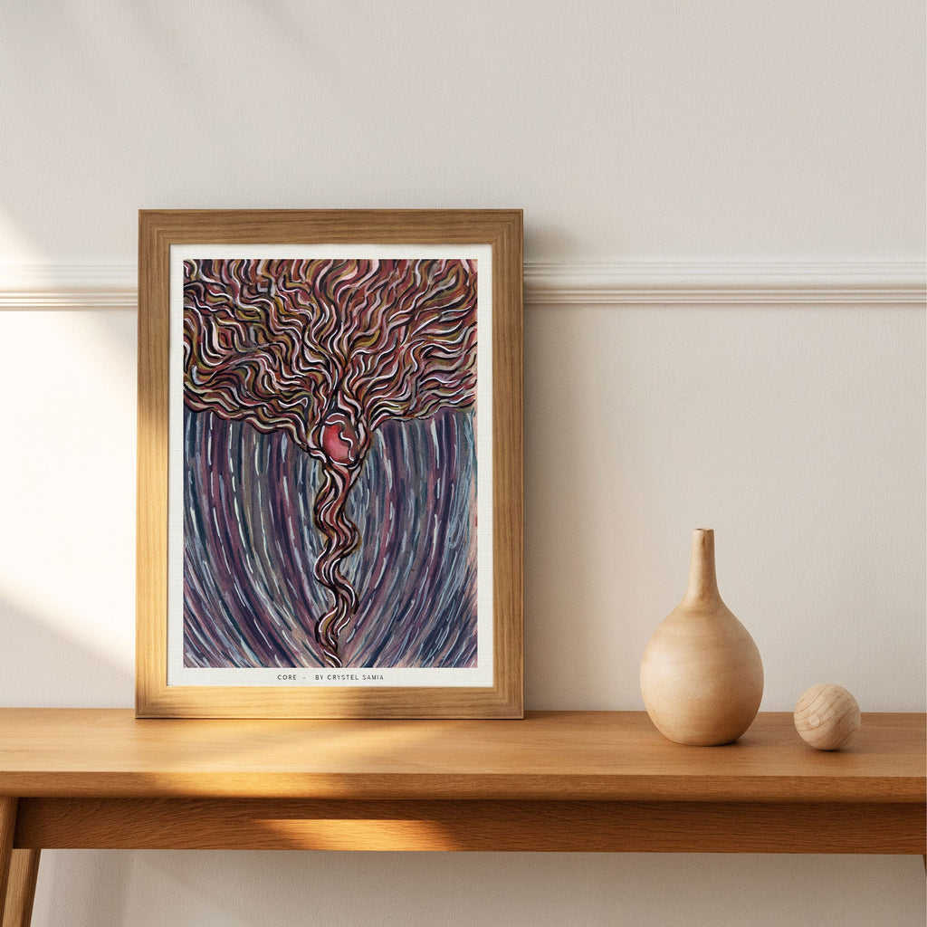 CORE - Watercolor and Ink on Paper | Limited Prints from Original Hand - Painted Artwork - Crystel Samia Universe - Art Print - 