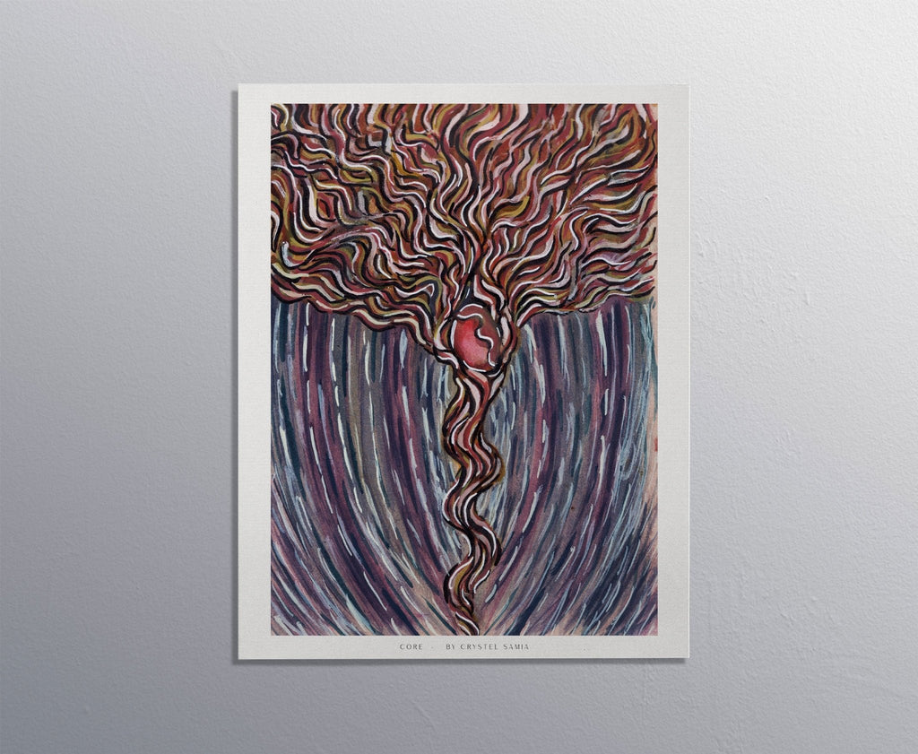 CORE - Watercolor and Ink on Paper | Limited Prints from Original Hand - Painted Artwork - Crystel Samia Universe - Art Print - 