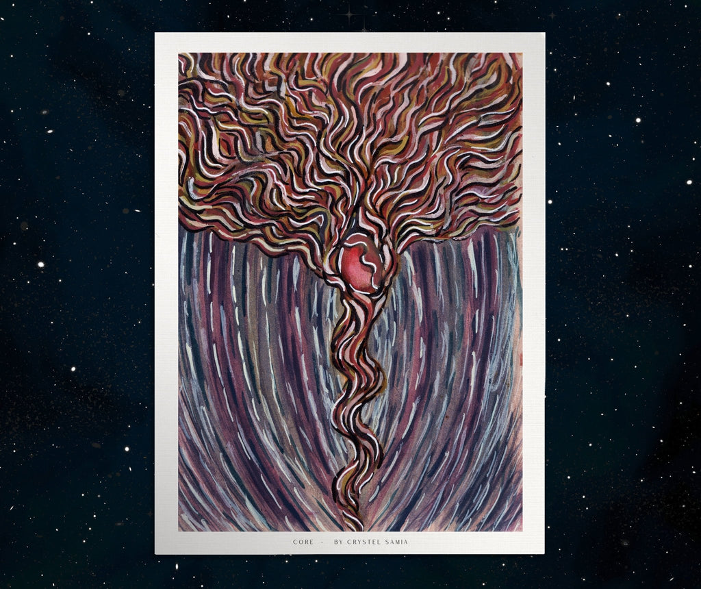 CORE - Watercolor and Ink on Paper | Limited Prints from Original Hand - Painted Artwork - Crystel Samia Universe - Art Print - 