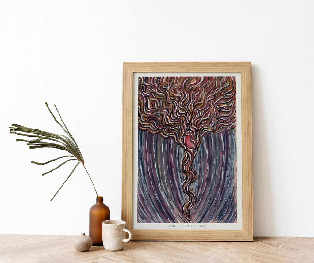 CORE - Watercolor and Ink on Paper | Limited Prints from Original Hand - Painted Artwork - Crystel Samia Universe - Art Print - 
