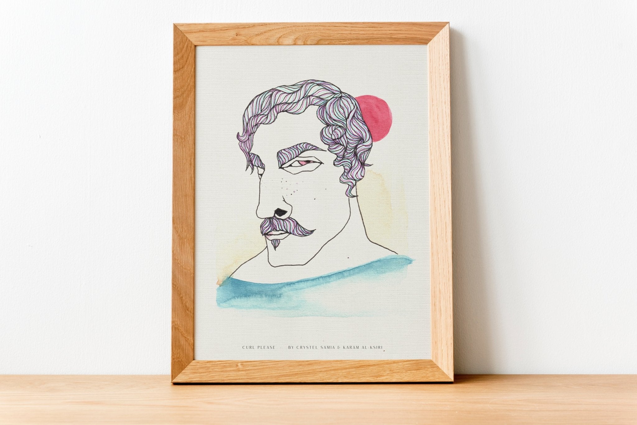 Curl Please: Limited Print from Original Hand - Painted Watercolor & Ink Artwork - Crystel Samia Universe - Art Print - 