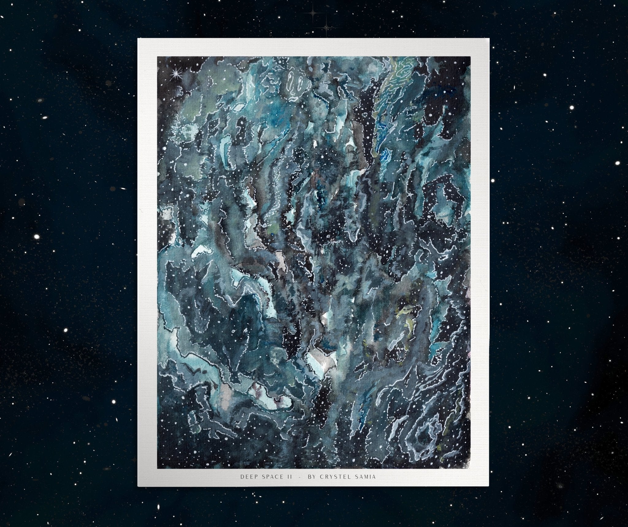 Deep Space II - Watercolor on Paper | Limited Prints from Original Hand - Painted Artwork - Crystel Samia Universe - Art Print - 