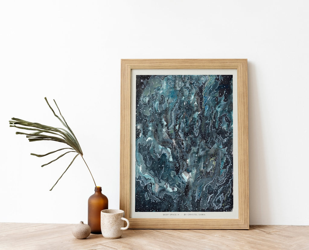 Deep Space II - Watercolor on Paper | Limited Prints from Original Hand - Painted Artwork - Crystel Samia Universe - Art Print - 
