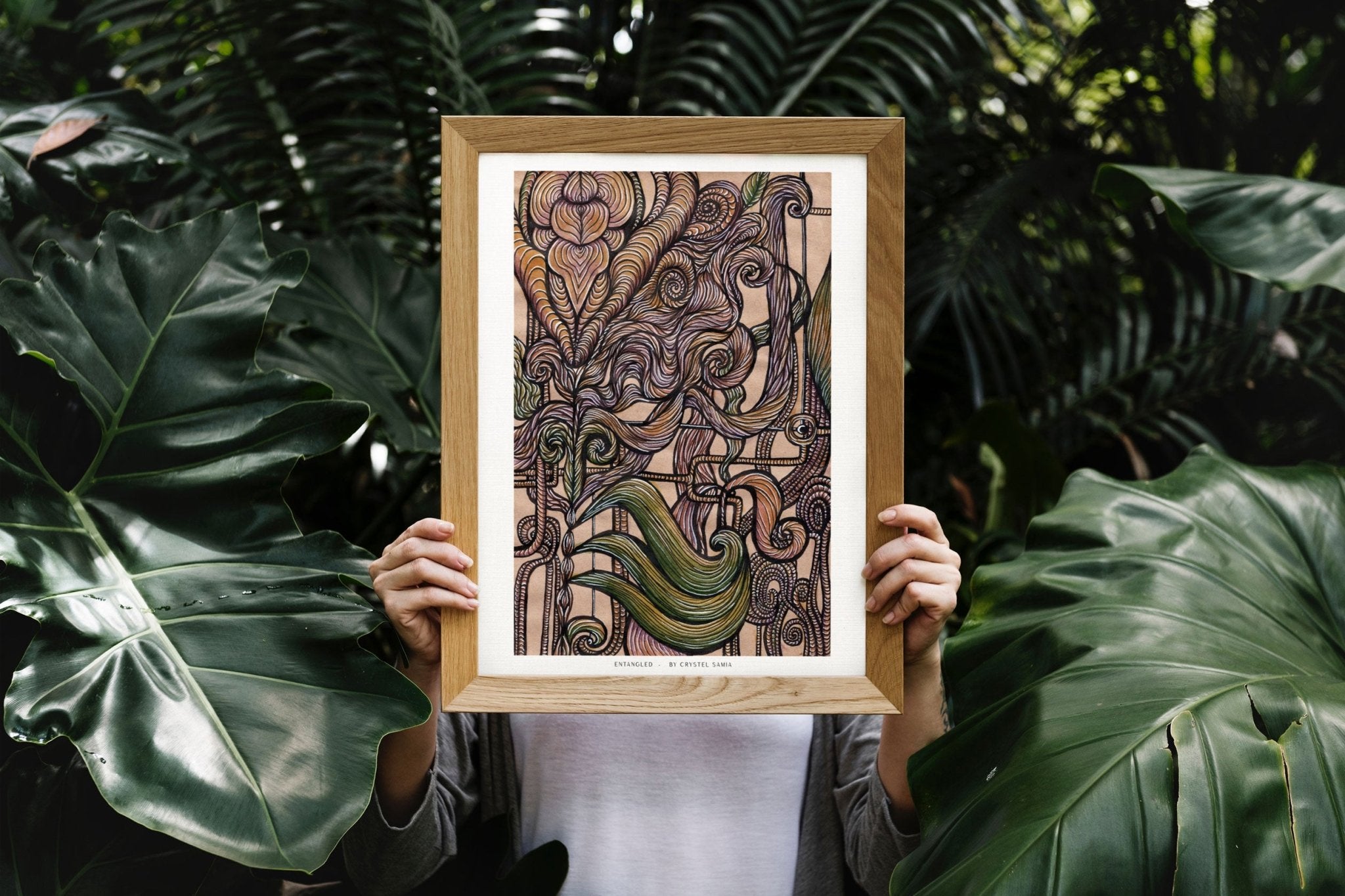 Entagled: Limited Prints from Original Hand - Painted Watercolor & Ink on Paper - Crystel Samia Universe - Art Print - 