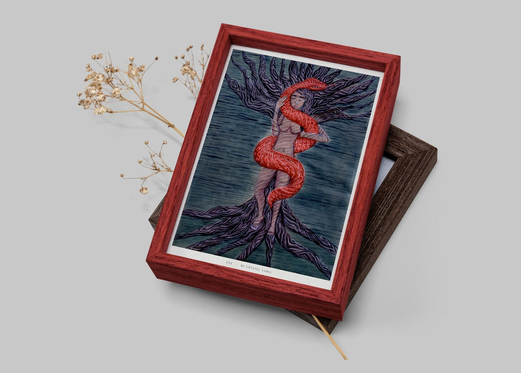 EVE - Limited Prints from Original Hand - Painted Acrylic Ink on Recycled Paper - Crystel Samia Universe - Art Print - 
