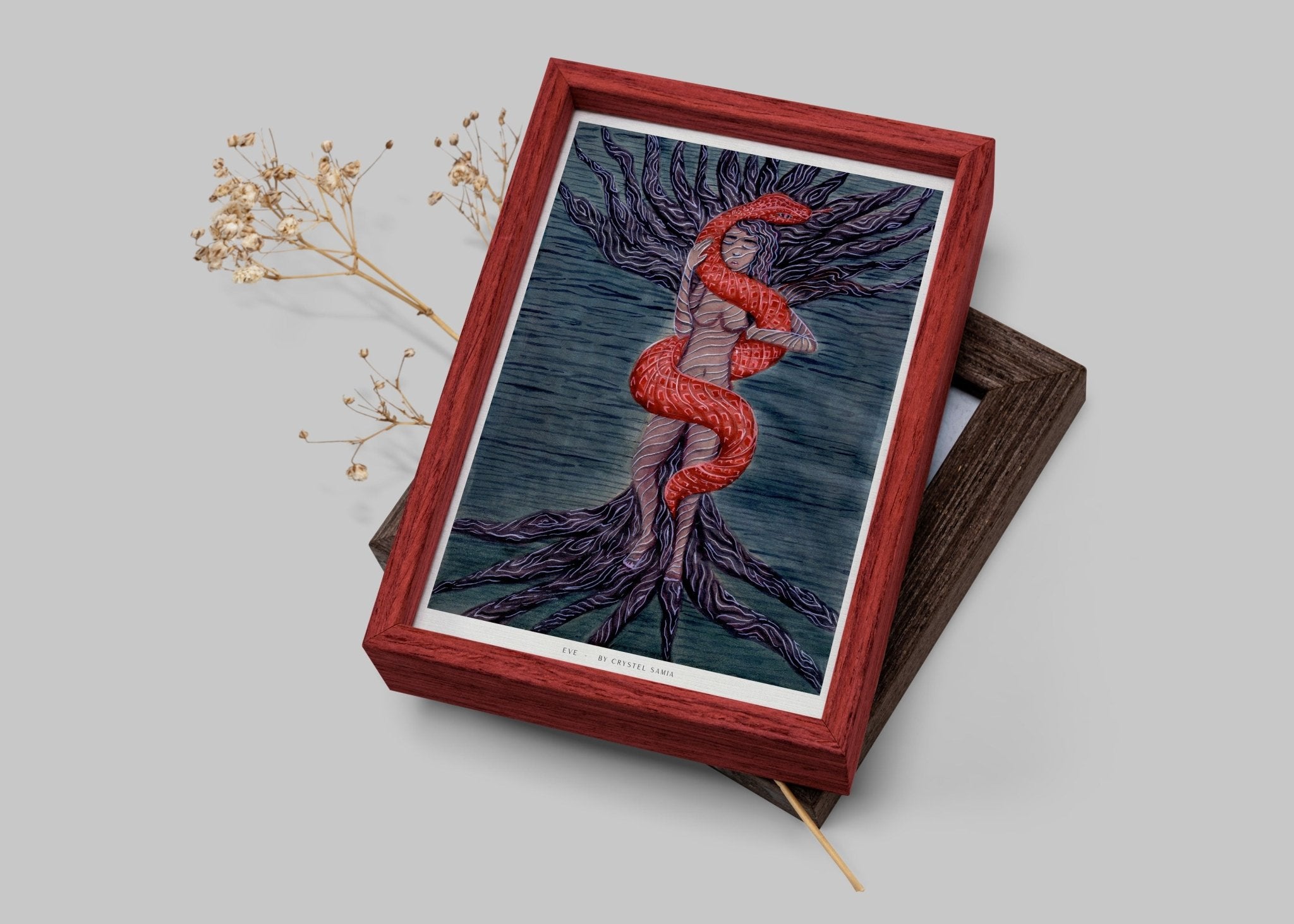 EVE - Limited Prints from Original Hand - Painted Acrylic Ink on Recycled Paper - Crystel Samia Universe - Art Print - 