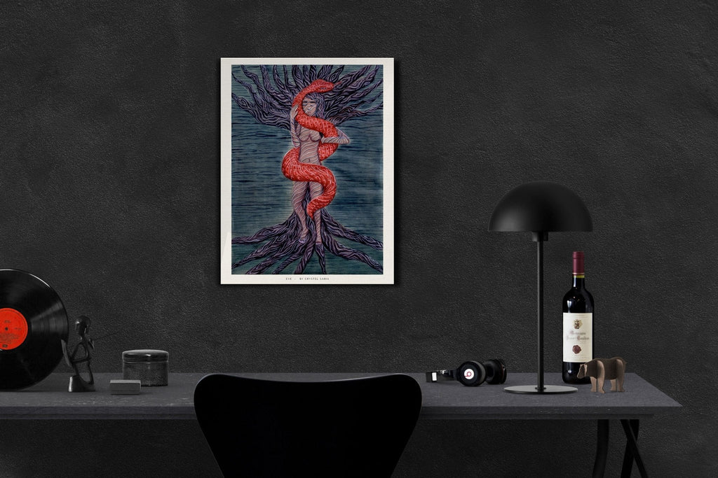 EVE - Limited Prints from Original Hand - Painted Acrylic Ink on Recycled Paper - Crystel Samia Universe - Art Print - 