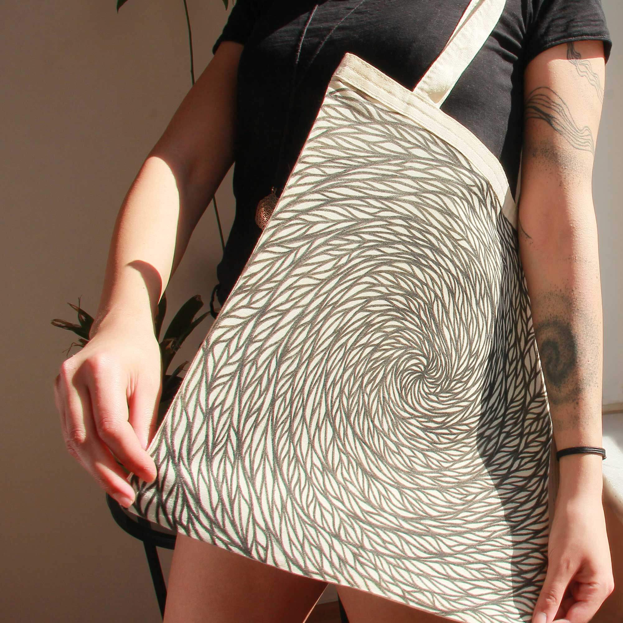 Everything is Connected | Hand Painted Linen Tote Bag | 100% Cotton - Crystel Samia Universe - Linen Tote Bag - 