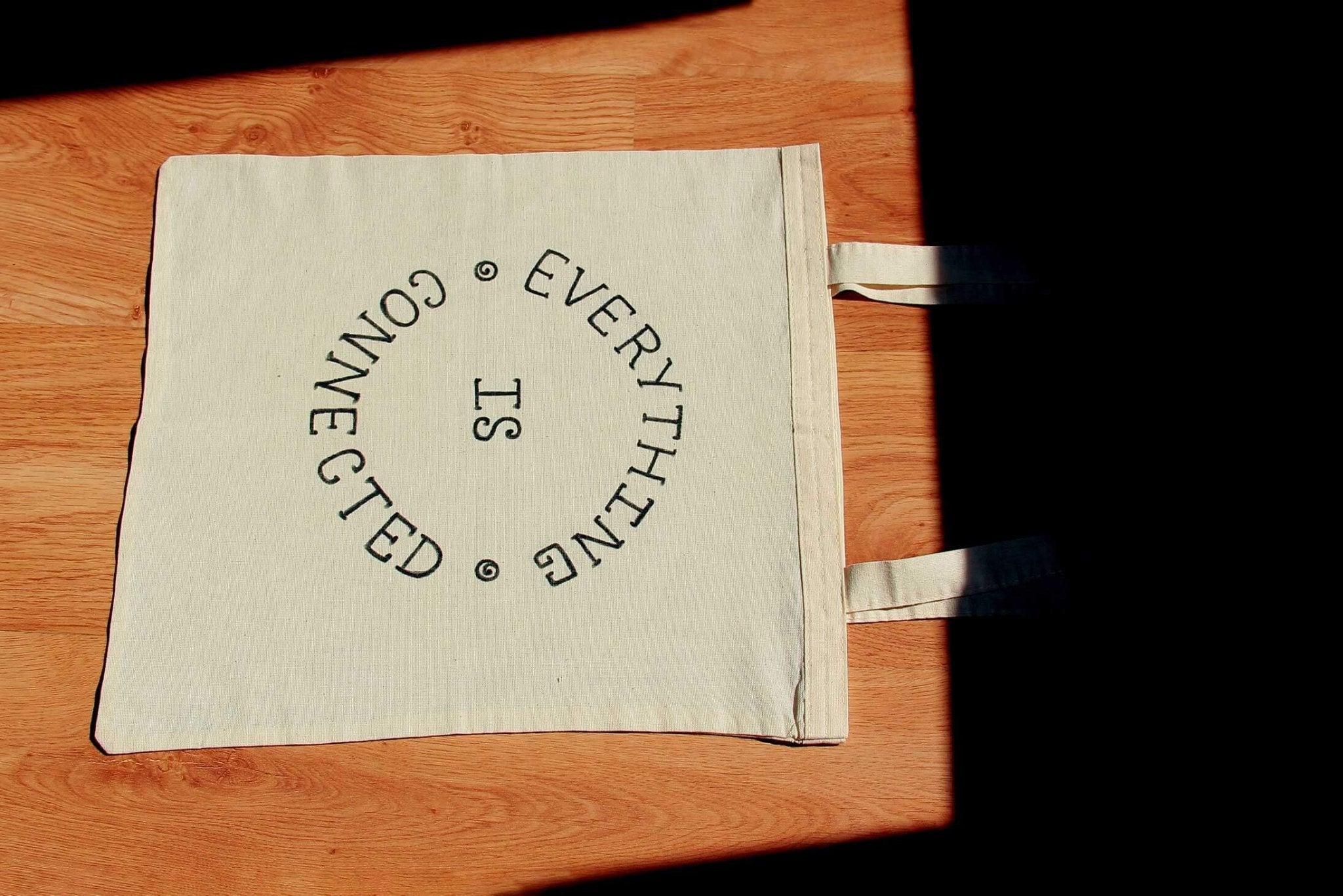 Everything is Connected | Hand Painted Linen Tote Bag | 100% Cotton - Crystel Samia Universe - Linen Tote Bag - 