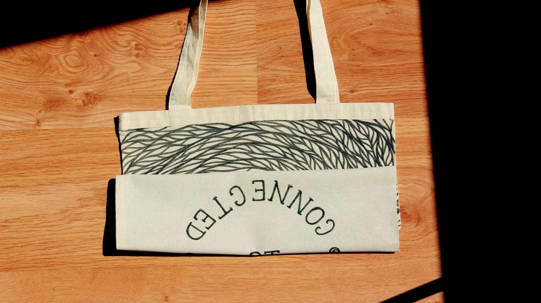 Everything is Connected | Hand Painted Linen Tote Bag | 100% Cotton - Crystel Samia Universe - Linen Tote Bag - 