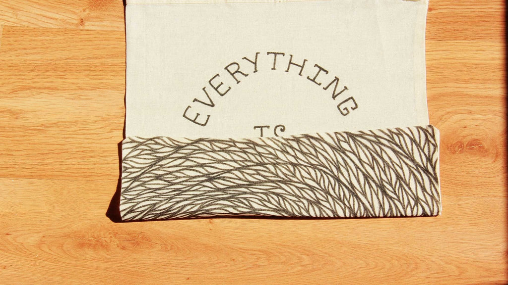 Everything is Connected | Hand Painted Linen Tote Bag | 100% Cotton - Crystel Samia Universe - Linen Tote Bag - 