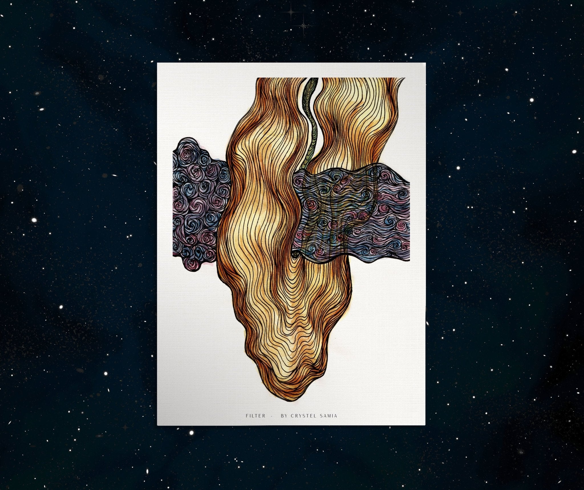 Filter - Limited Prints from Original Hand - Painted Watercolor & Ink Artwork - Crystel Samia Universe - Art Print - 