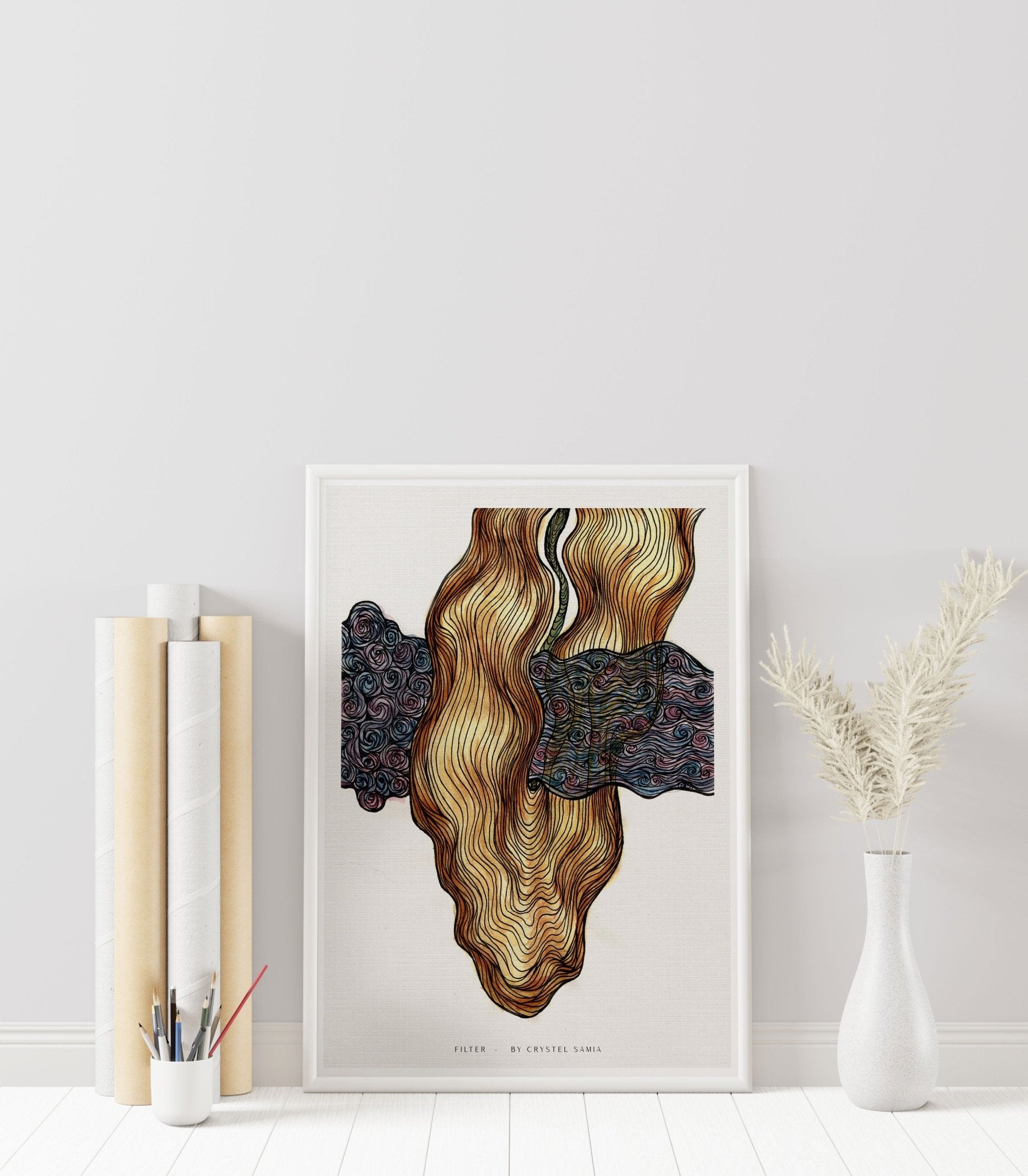 Filter - Limited Prints from Original Hand - Painted Watercolor & Ink Artwork - Crystel Samia Universe - Art Print - 