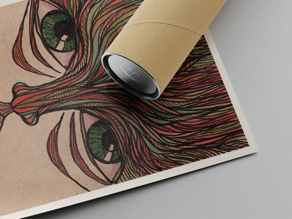 Forest Spirit - Limited Prints from Original Hand - Painted Watercolor and Ink on Recycled Paper - Crystel Samia Universe - Art Print - 