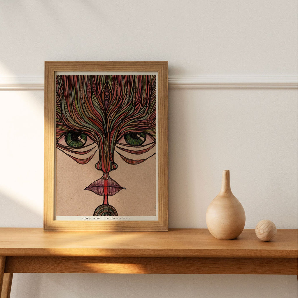 Forest Spirit - Limited Prints from Original Hand - Painted Watercolor and Ink on Recycled Paper - Crystel Samia Universe - Art Print - 