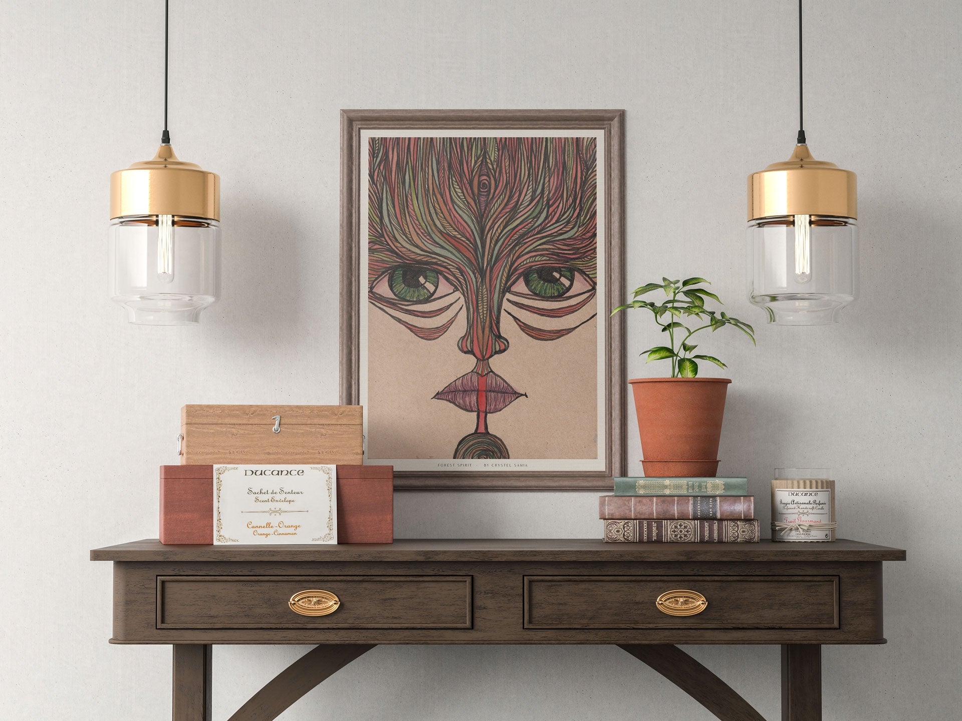 Forest Spirit - Limited Prints from Original Hand - Painted Watercolor and Ink on Recycled Paper - Crystel Samia Universe - Art Print - 