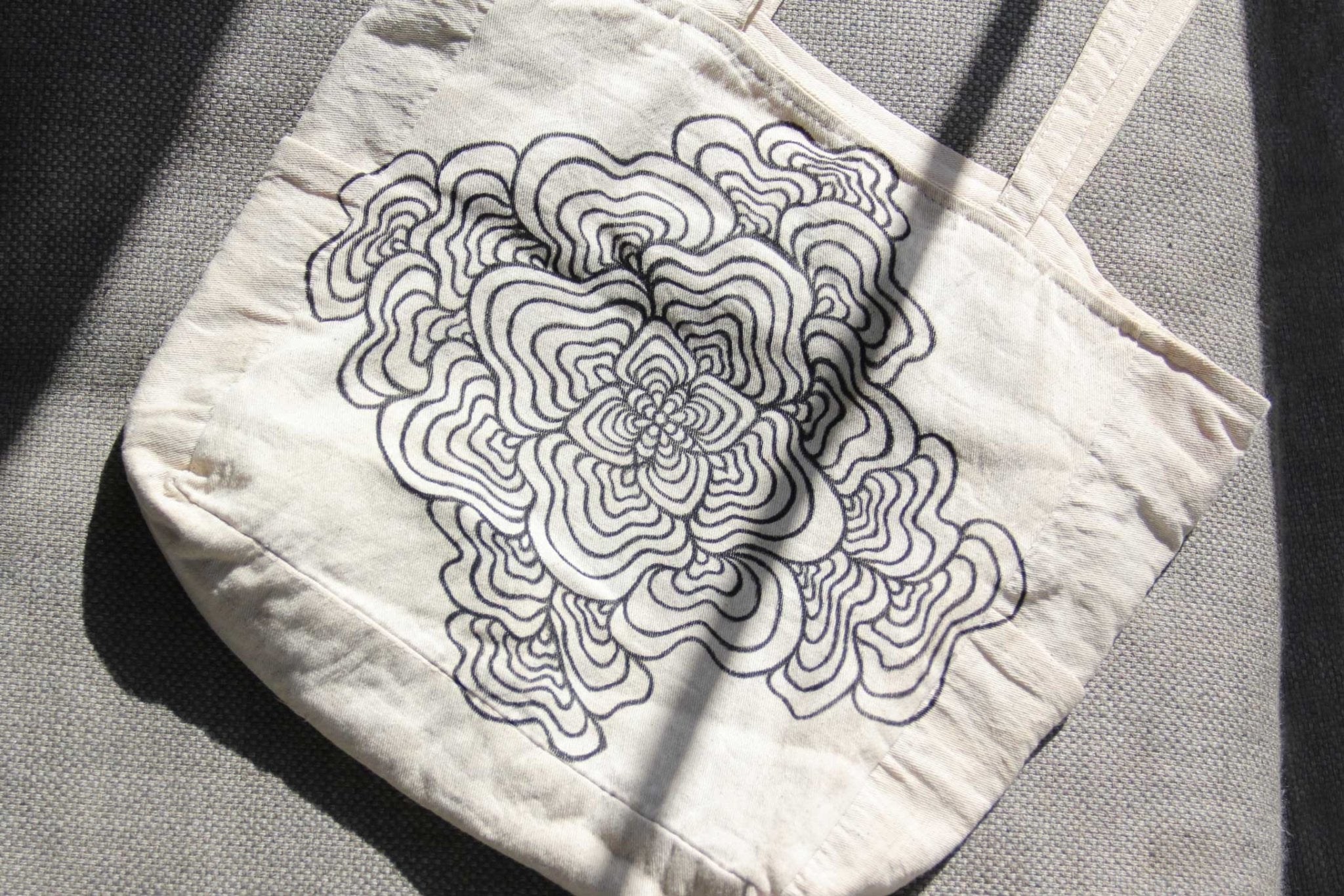 Hand - Painted Nature - Inspired Linen Bag w/pockets - Large | 100% Cotton - Crystel Samia Universe - Linen Tote Bag - 