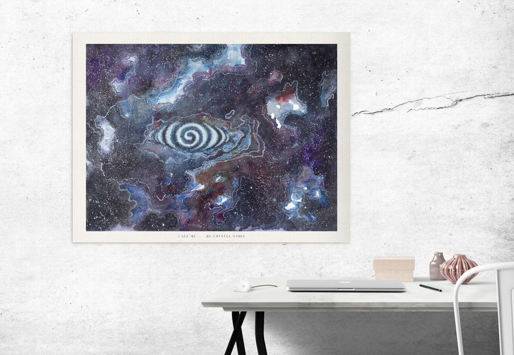 I SEE ME - Watercolor on Paper | Limited Prints from Original Hand - Painted Artwork - Crystel Samia Universe - Art Print - 
